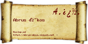 Abrus Ákos névjegykártya