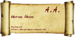 Abrus Ákos névjegykártya