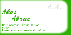 akos abrus business card